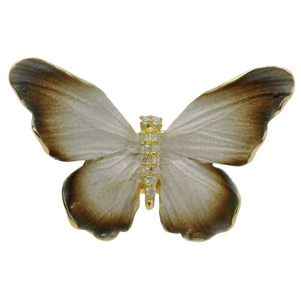 18K Yellow Gold Diamond Butterfly Ring Hildgund Honolulu, HI