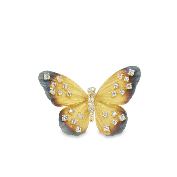 18K Yellow Gold Diamond Butterfly Ring Hildgund Honolulu, HI