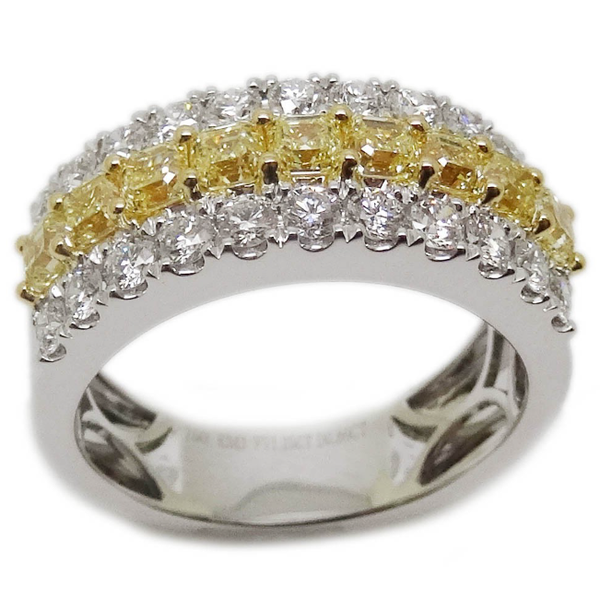 18K Two-Tone Gold Fancy Yellow Diamond Ring Hildgund Honolulu, HI