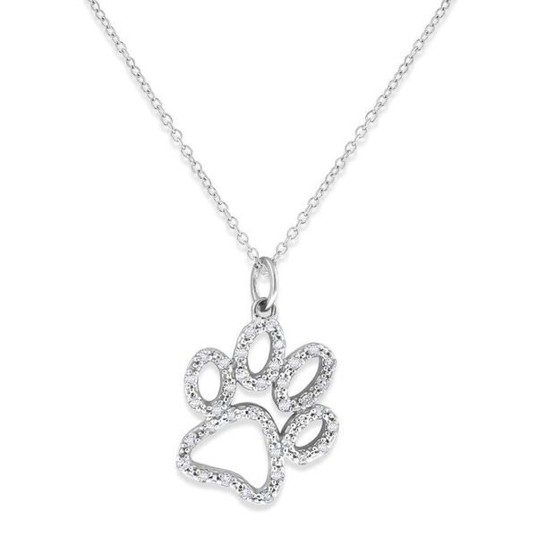 14K White Gold Diamond Paw Pendant Hildgund Honolulu, HI