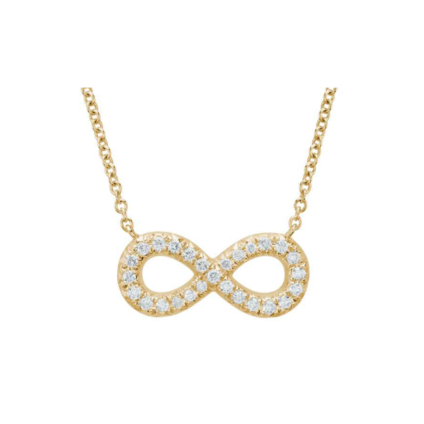 14K Yellow Gold Diamond Infinity Necklace Hildgund Honolulu, HI