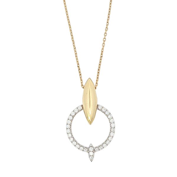 18K Yellow and White Gold Diamond Necklace Hildgund Honolulu, HI
