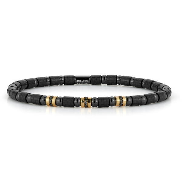 18K Yellow Gold Black Diamond Bracelet Hildgund Honolulu, HI