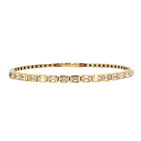 18K Yellow Gold Diamond Tennis Bracelet Hildgund Honolulu, HI