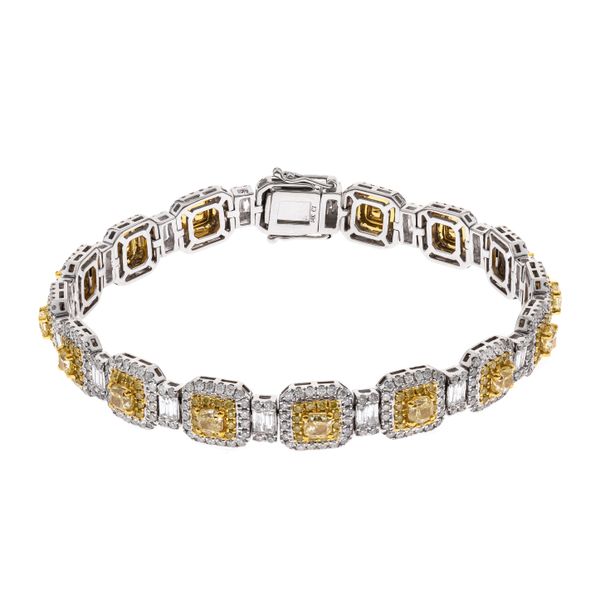 14K Two Tone Gold Fancy Yellow Diamond Bracelet Hildgund Honolulu, HI