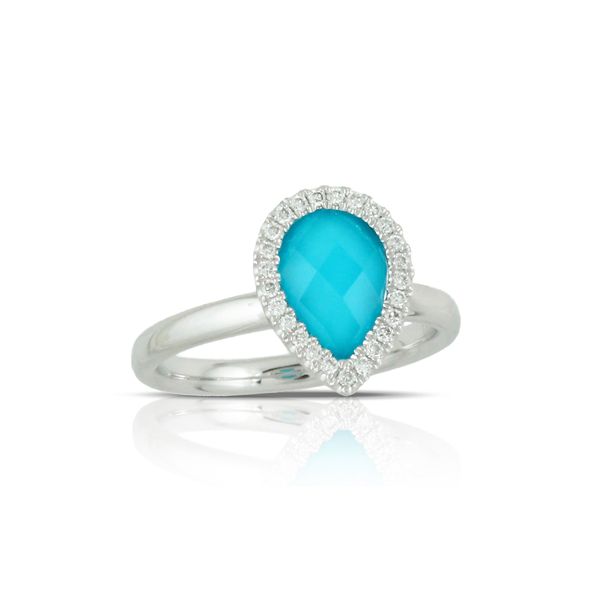 18K White Gold Turquoise Diamond Ring Hildgund Honolulu, HI