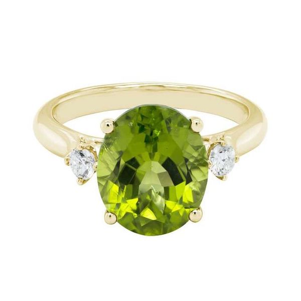 14K Yellow Gold Peridot & Diamond Ring Hildgund Honolulu, HI