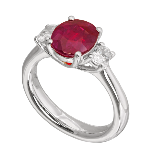 Platinum Ruby & Diamond Ring Hildgund Honolulu, HI