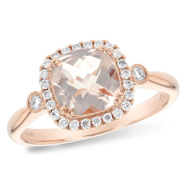14K Rose Gold Morganite Diamond Ring Hildgund Honolulu, HI
