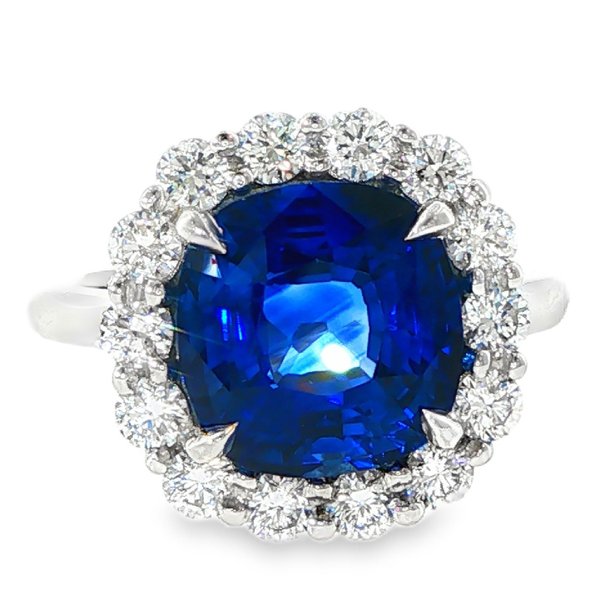 Platinum Blue Sapphire & Diamond Ring Hildgund Honolulu, HI