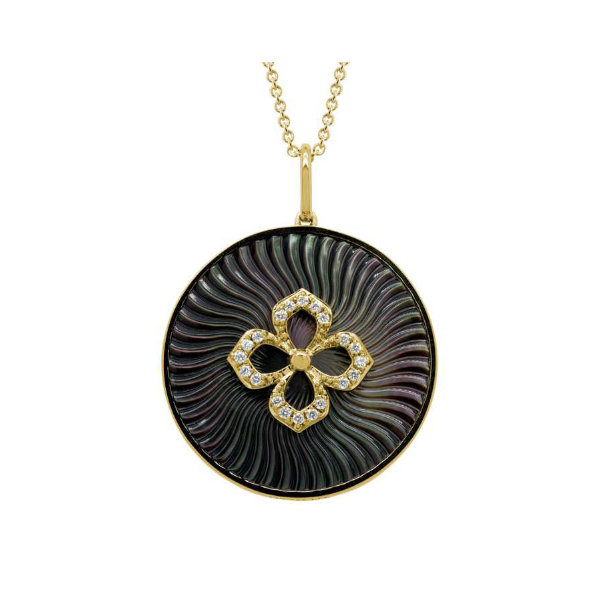 14K Yellow Gold Mother of Pearl Pendant Hildgund Honolulu, HI