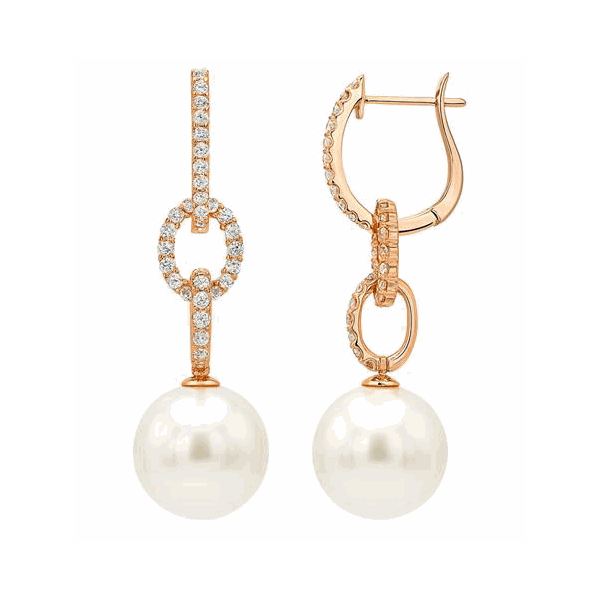 18K Rose Gold South Sea Pearl Earrings Hildgund Honolulu, HI