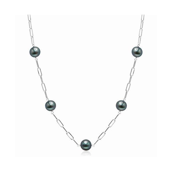 14K White Gold Tahitian Pearl Necklace Hildgund Honolulu, HI