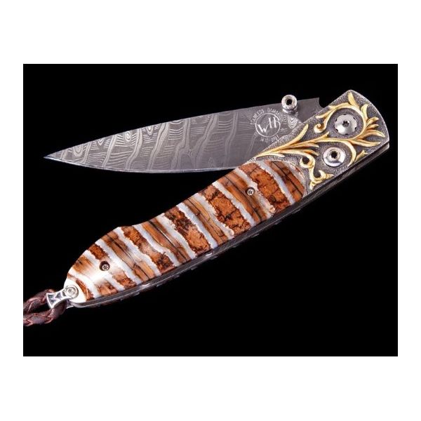 Lancet 'Golden Mammoth' Pocketknife — 24K Gold Koftgari & Fossil Mammoth Tooth Hildgund Honolulu, HI