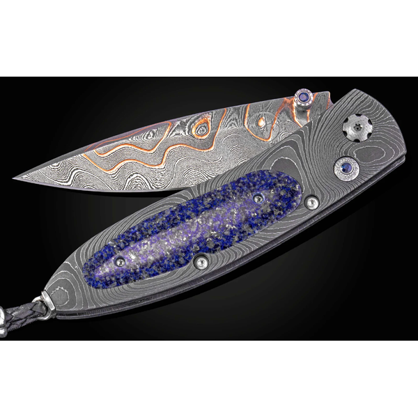 Cobalt Sky Monarch Damascus Pocketknife Hildgund Honolulu, HI