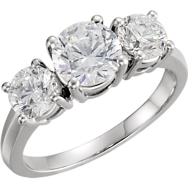 Three-Stone Diamond Engagement Ring Hingham Jewelers Hingham, MA