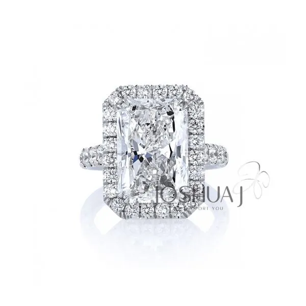 Radiant Cut Diamond Halo Ring Hingham Jewelers Hingham, MA