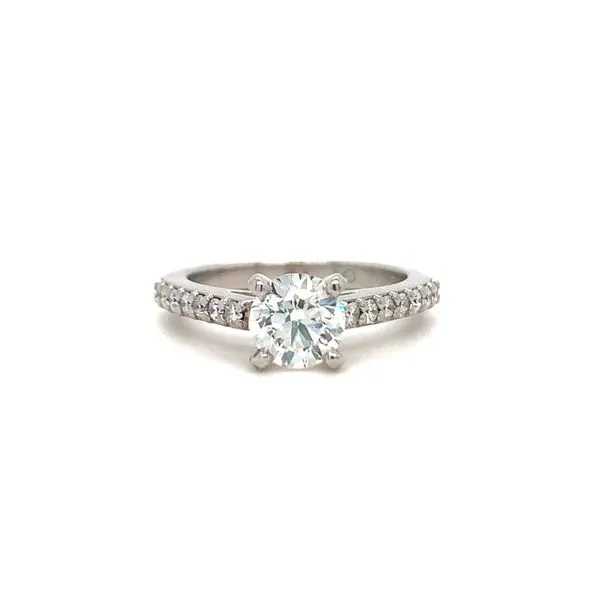 Estate Accented Diamond Solitaire Engagament Ring