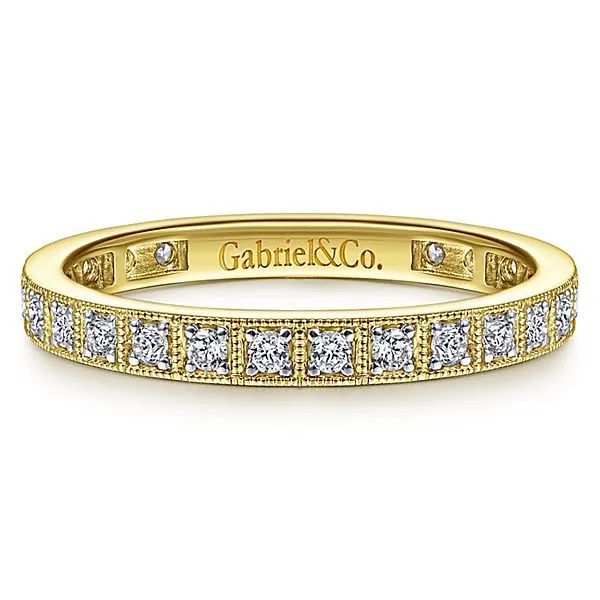 Yellow gold and diamond stacking ring Hingham Jewelers Hingham, MA