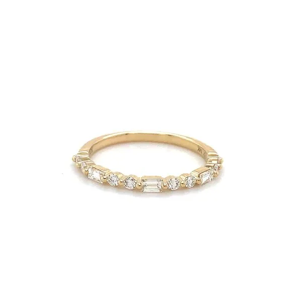 Round and Baguette Diamond Band Hingham Jewelers Hingham, MA