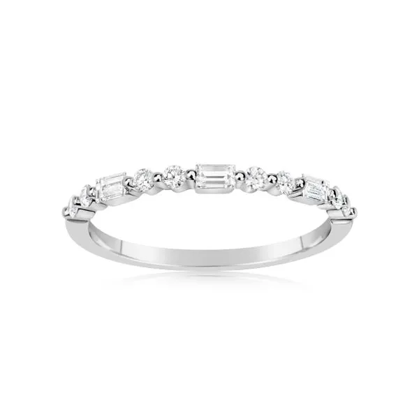 Round and Baguette Diamond Band