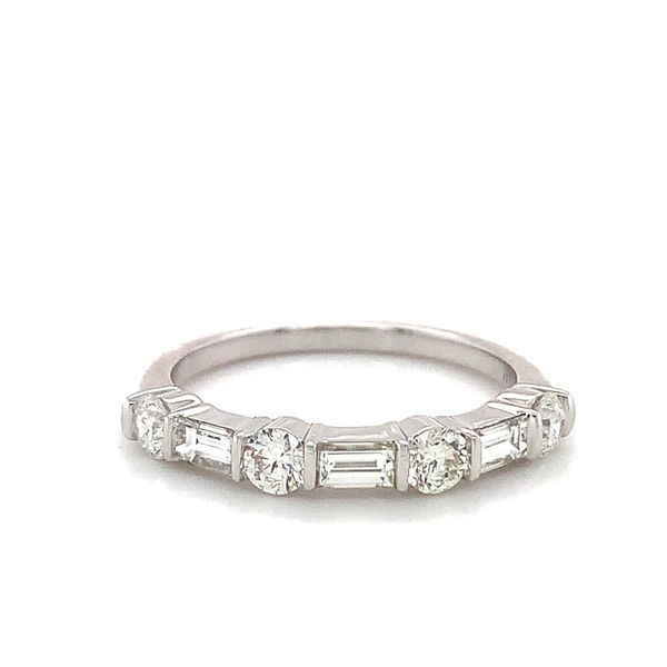 Round and Baguette Diamond Band Hingham Jewelers Hingham, MA