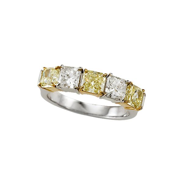 Yellow and White Radiant Diamond Ring Hingham Jewelers Hingham, MA