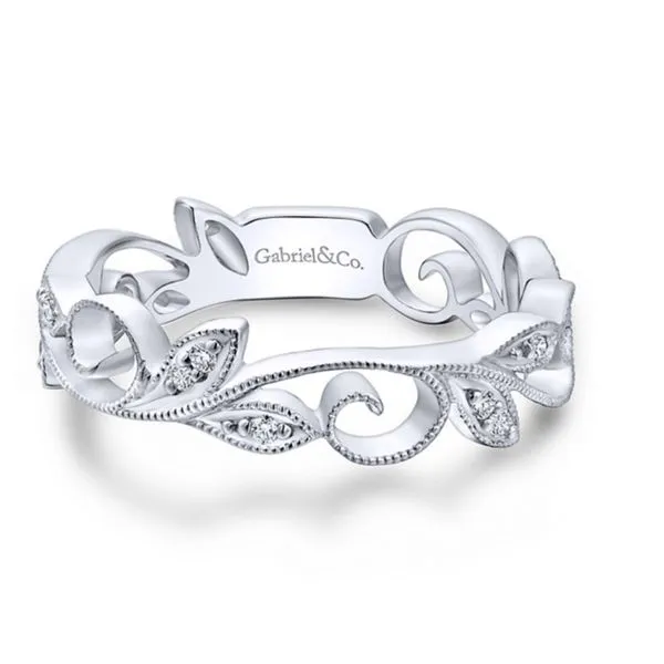White Gold Floral Band Hingham Jewelers Hingham, MA
