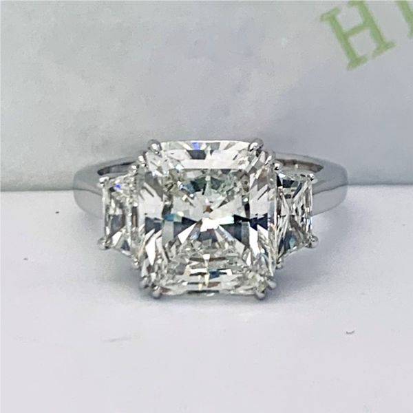 Cushion Cut Diamond Three Stone Ring Hingham Jewelers Hingham, MA