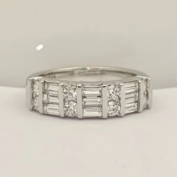 Baguette and Round Diamond Anniversary Band Hingham Jewelers Hingham, MA