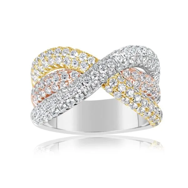 Tri-Color Pave Diamond Ring Hingham Jewelers Hingham, MA