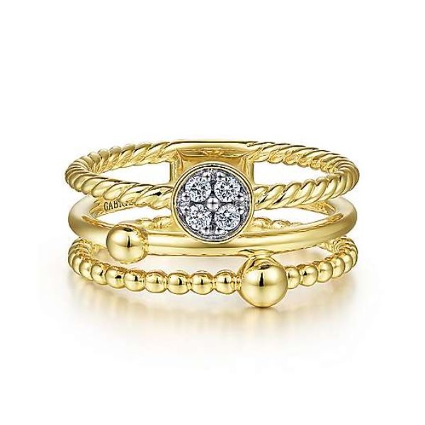 Tri Gold Stackable Rings