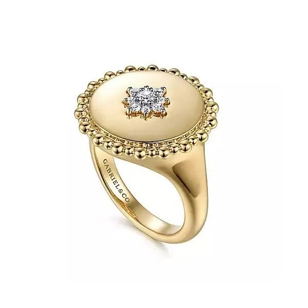 Diamond Star Signet Ring Image 2 Hingham Jewelers Hingham, MA