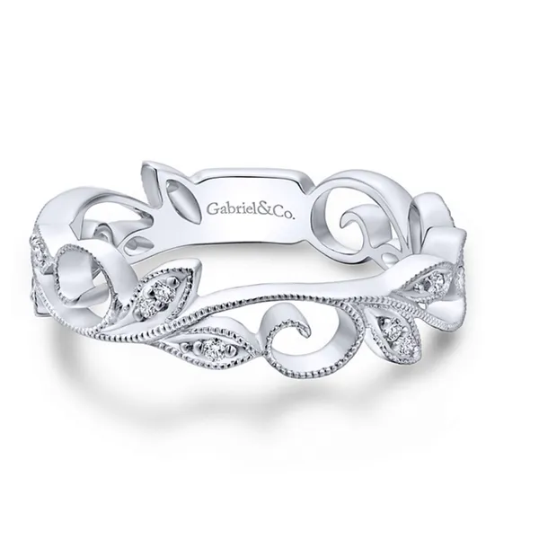 White Gold Floral Band Hingham Jewelers Hingham, MA
