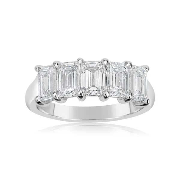 Emerald Cut Diamond Five-Stone Anniversary Band Hingham Jewelers Hingham, MA