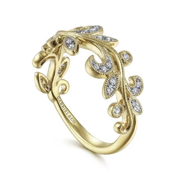 Diamond Floral Ring Image 2 Hingham Jewelers Hingham, MA