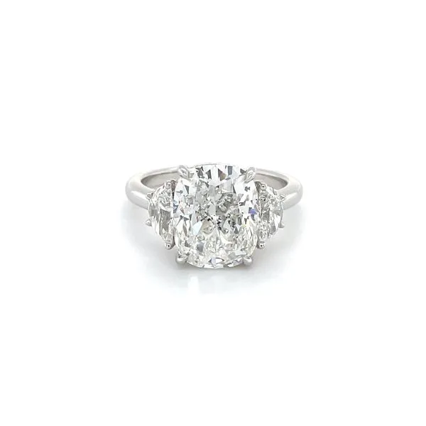 Cushion and Half Moon Diamond Ring Hingham Jewelers Hingham, MA
