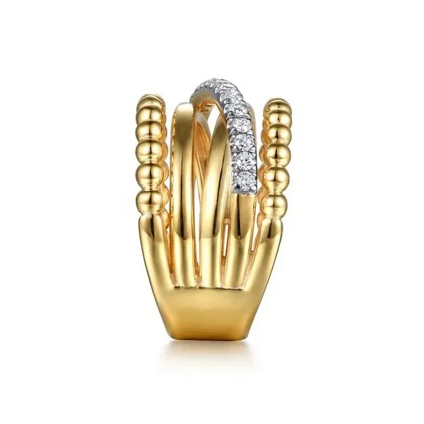 Multi-Row Diamond Wide Band Ring Image 2 Hingham Jewelers Hingham, MA