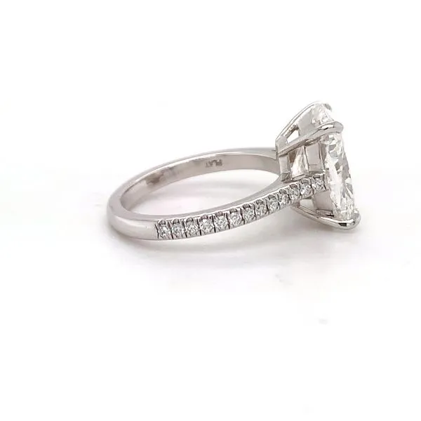 Elongated Cushion Diamond Soliatire Ring Image 2 Hingham Jewelers Hingham, MA