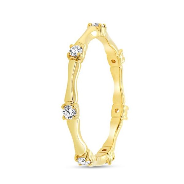 Bamboo Stacking Ring with Diamonds Image 2 Hingham Jewelers Hingham, MA