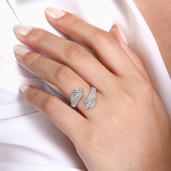 Diamond Chevron Bypass Ring Image 3 Hingham Jewelers Hingham, MA