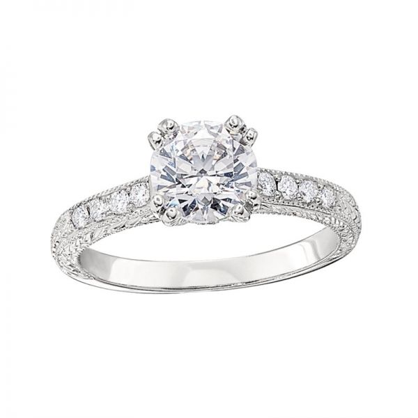 Vintage Style Engagement Ring Settings with Hand Engraving Hingham Jewelers Hingham, MA
