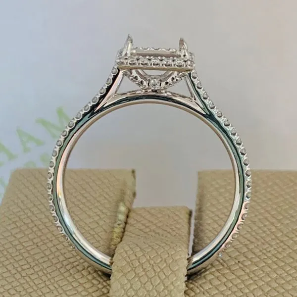 Square Halo Semi-Mount Image 2 Hingham Jewelers Hingham, MA