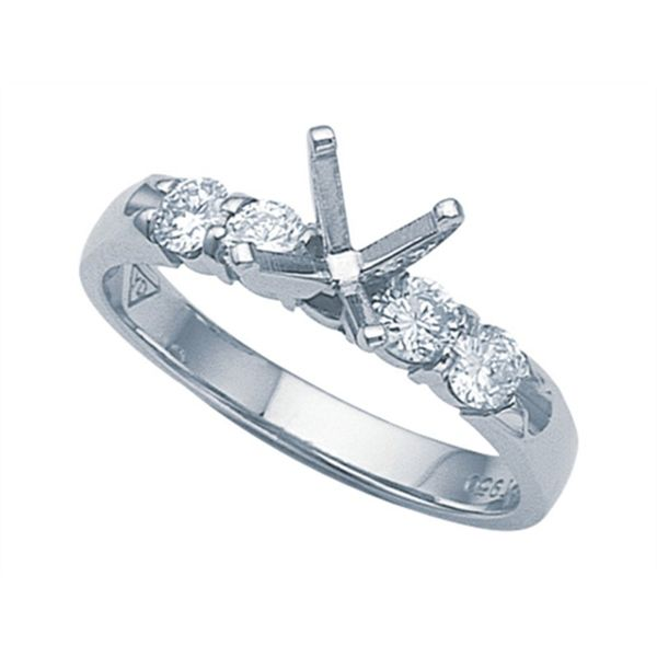 Platinum Engagement Ring with Side Diamonds Hingham Jewelers Hingham, MA