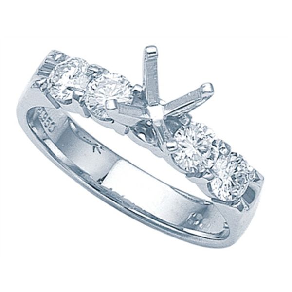 Platinum Engagement Ring with Side Diamonds Hingham Jewelers Hingham, MA