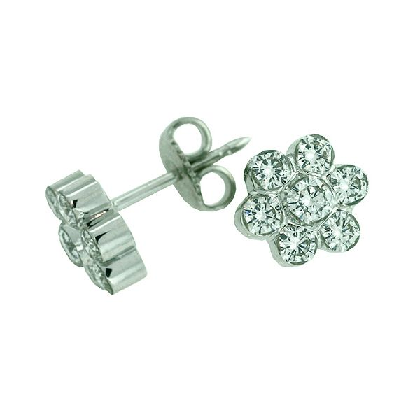 Diamond Flower Stud Earrings Hingham Jewelers Hingham, MA