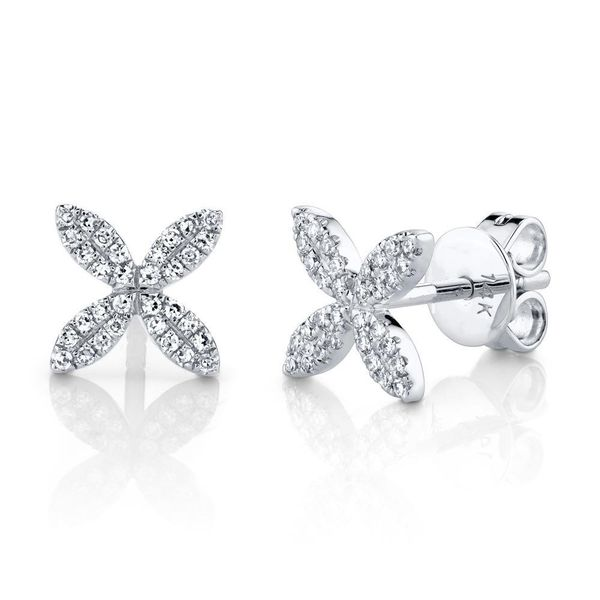 Diamond Flower Earrings Hingham Jewelers Hingham, MA
