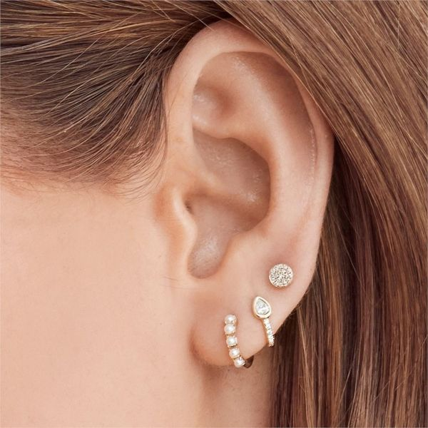 Pave Diamond Earrings Image 2 Hingham Jewelers Hingham, MA
