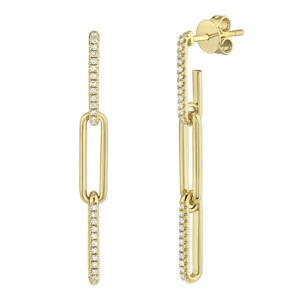 Diamond Paperclip Dangle Earrings Hingham Jewelers Hingham, MA