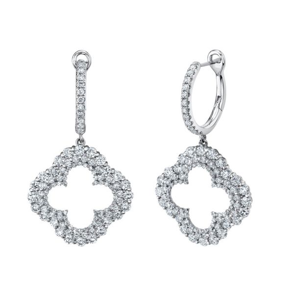Diamond Clover Drop Dangle Earrings Hingham Jewelers Hingham, MA